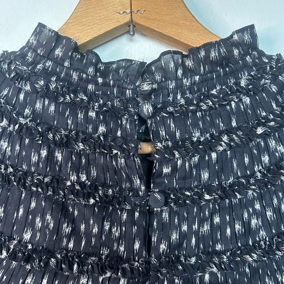 Rebecca Taylor Smocked Ruffle Ikat Blouse – Size 4 - Picture 9 of 10